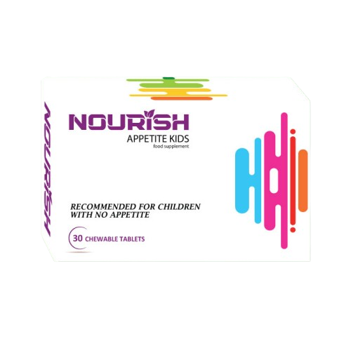 Nourish Appetite Kids supplement packaging on a white background from e-medicin - your source for medicine online