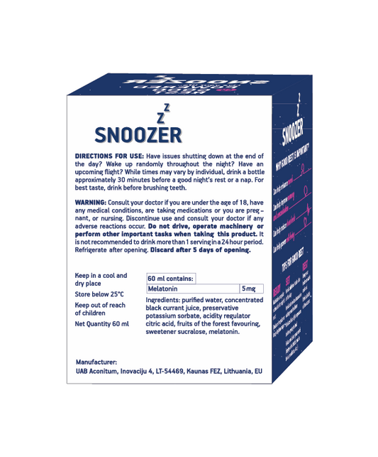 Snoozer Melatonin Liquid Shot 60ml x 4's
