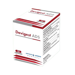 Box of Devigest ADS 30 capsules with red and white design on a white background e-medicine medicine online