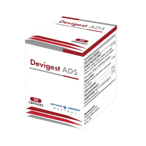 Box of Devigest ADS 30 capsules with red and white design on a white background e-medicine medicine online