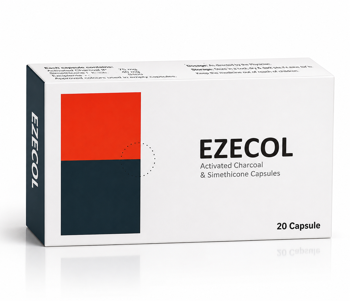 Ezecol Activated Charcoal & Simethicone Capsules 20's