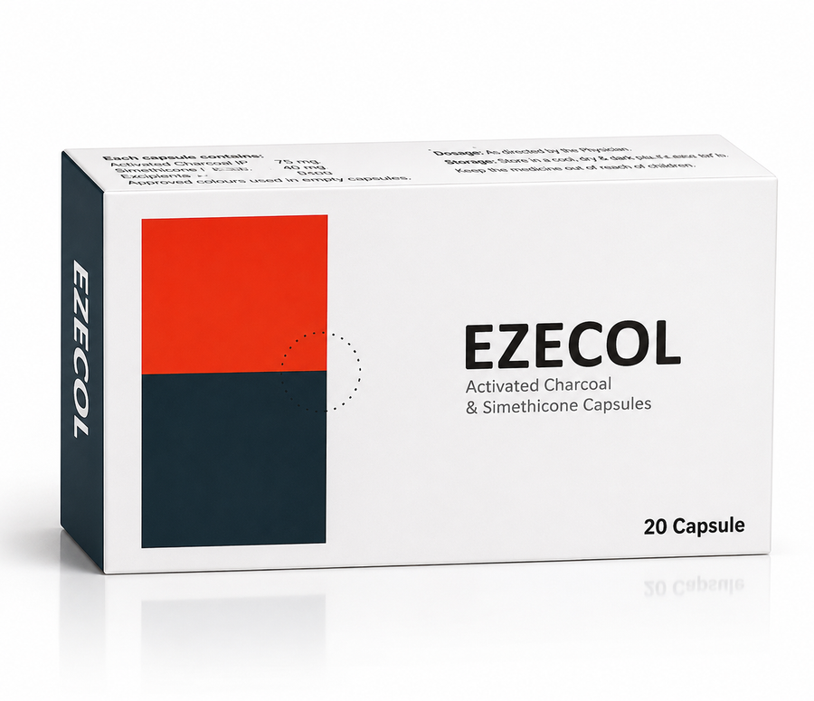 Ezecol Activated Charcoal & Simethicone Capsules 20's