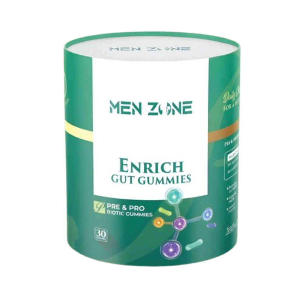 Men Zone Enrich Gut Gummies packaging on a white background from e-medicin medicine online uae