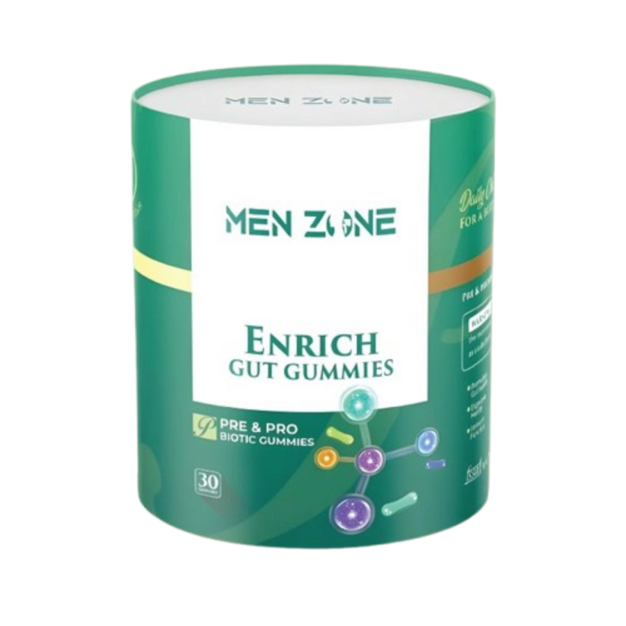 Men Zone Enrich Gut Gummies packaging on a white background from e-medicin medicine online uae