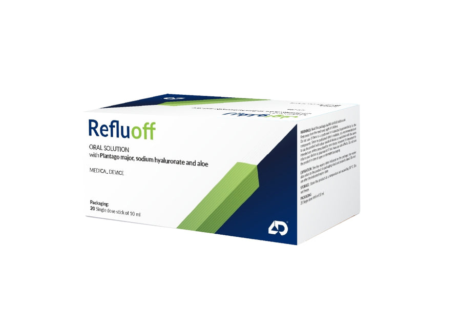 Box of Refluooff plantago on a white background e-medicine medicine online