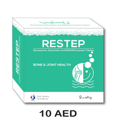 RESTEP glucosamine chondroitin effervescent box for bone and joint health on a white background  from e-medicine medicine online