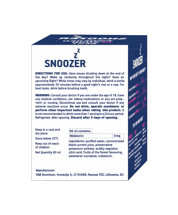 Snoozer Melatonin Liquid Shot 60ml x 4's