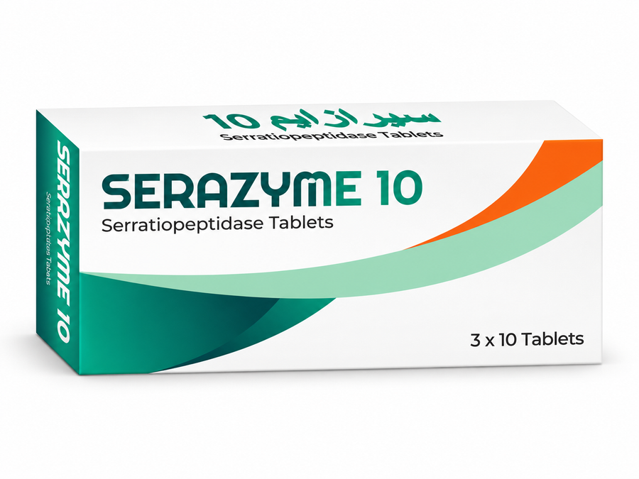 Serazyme 10, Serratiopeptidase 10 mg Tablets, 30's