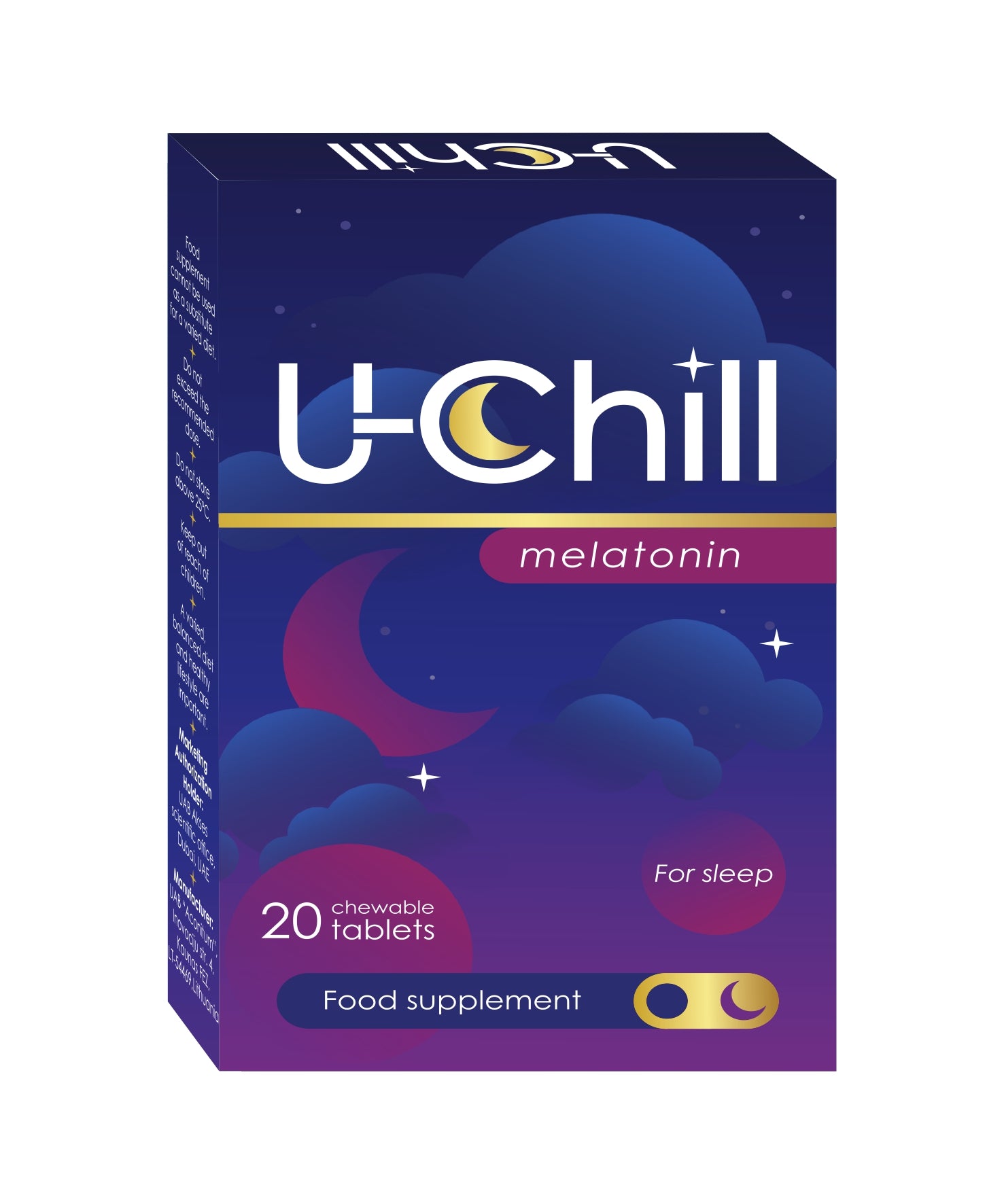 U-Chill Melatonin Chewable Tablets 5mg berry flavor