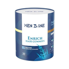 Men Zone Enrich Hair Gummies packaging on a white background  from e-medicin medicine online uae